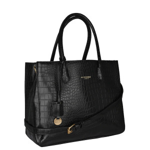 Black Textured Shoulder Bag