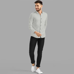 Grey Solid Casual Shirt