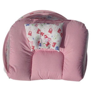 Amardeep Toddler Mosquito And Insect Protection Net/Mattress Pink Teddy Print 70*40cms